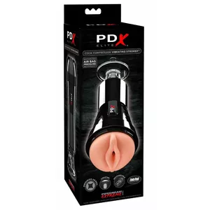 Masturbator Pipedream Silicone Black — removable sleeve, suction cup, vibration 10 modes, 21 cm, rechargeable