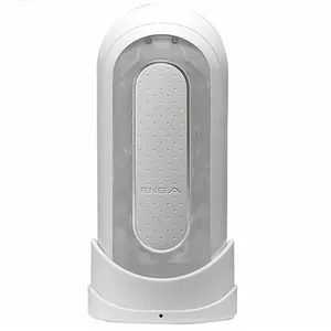 Kabatas masturbators TENGA Acrylonitrile butadiene styrene Transparent White — uzlādējams, garums 18 cm, Ø 7 cm, 5 vibrācijas režīmi