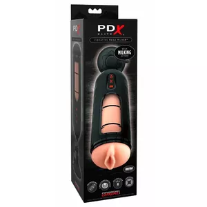 Masturbator Pipedream Silicone Black with 6 milking speeds, 7 vibration modes, rechargeable, 23.9×8.4 cm
