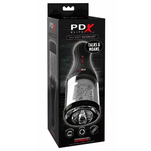 Мастурбатор Pipedream Silicone Black — вращающийся, говорящий, перезаряжаемый, 7 режимов, 24,1×8,3 см, внутренний Ø 5,1 см