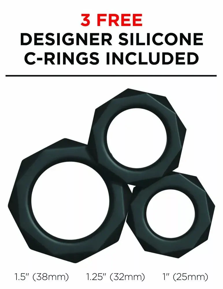 Masturbators Pipedream Silicone Black — 10 funkcijas, piesūceknis Photo 5