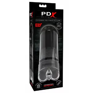 Masturbator Pipedream Silicone Black — Pipedream Extender Pro Vibrating Pump, insertion depth 9–14.5 cm, hole Ø 0.5–3.8 cm, USB rechargeable