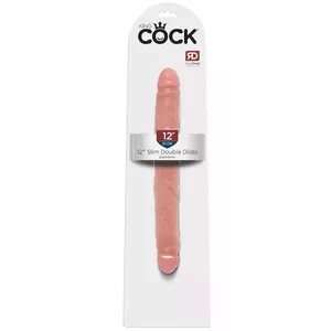 Dildo King Cock Silicone Black — double-ended realistic dildo, length 30 cm, Ø 3.5 cm, PVC