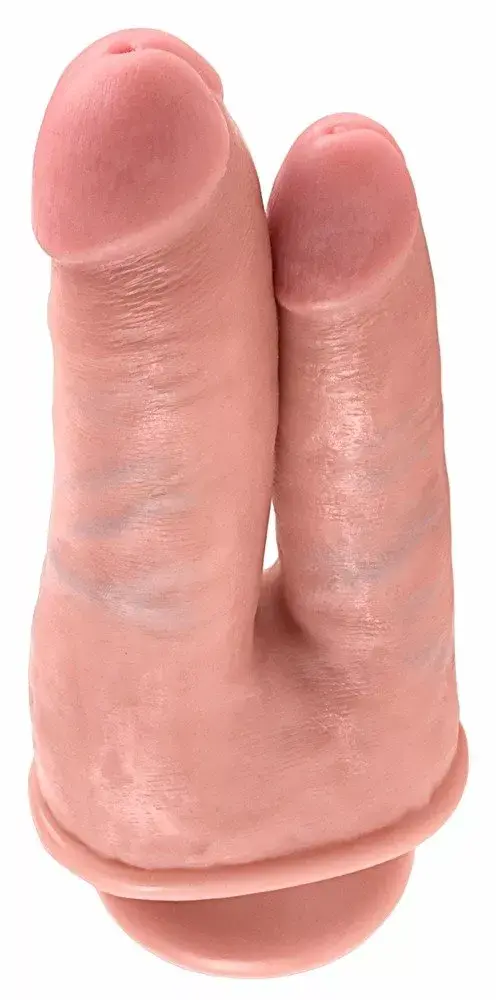 Double dildo King Cock Silicone Black — 21 cm Photo 3