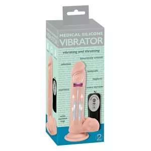 Vibrator you2toys Medical Silicone Thrusting Vibrator Pink — silicone, 21 cm total, 15.5 cm insertion, Ø 4 cm, remote-controlled, suction cup