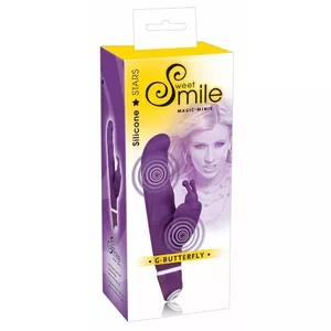 Вибратор sweet smile силиконовый «бабочка» 15,5 см, 2 мотора, 7 режимов, розовый
