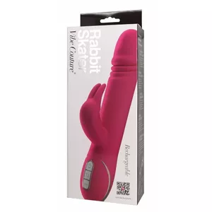 Vibrators Vibe Couture Silicone Pink Rabbit Skater — silikona, USB uzlādējams, ūdensizturīgs, garums 23 cm, ievietošanas 13 cm, Ø 3.7 cm