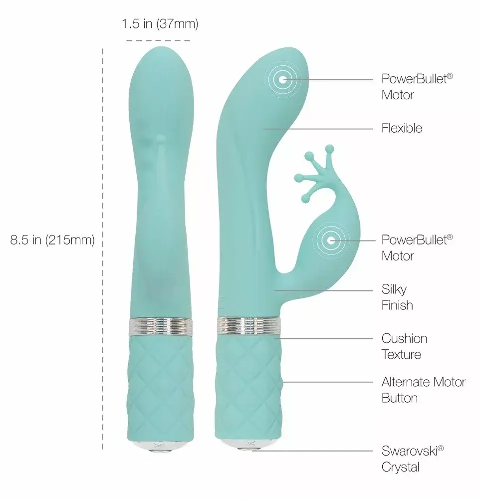 Кролик-вибратор Pillow Talk Silicone Teal — 2 мотора Photo 6