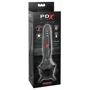 Мастурбатор Pipedream Silicone Black — вибрационный roto-sucker с вакуумом, 7 режимов, 26 см общая длина, 9 см глубина, силикон/ABS