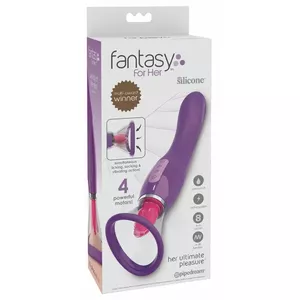 Personal silicone intimate stimulator fantasy for her — 3-in-1 vibrator with G-spot shaft, clitoral stimulator and removable suction cup, USB, 25.4×3.5 cm