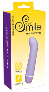 Vibrator Sweet Smile Silicone G-spot mini, 12.4 cm length, Ø 2.5 cm, 7 vibration levels, pink