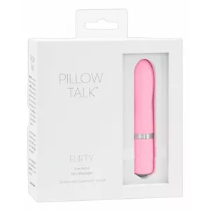 Mini silikona vibrators Pillow Talk Flirty Pink — garums 11 cm, Ø 2,2 cm, vairāki režīmi, USB uzlāde