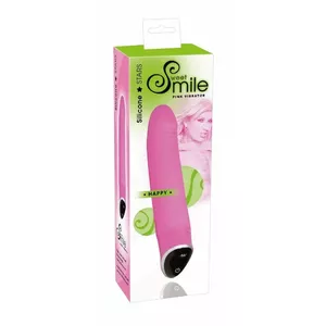 Vibrator sweet smile Sweet Smile Silicone Pink — slightly curved, pronounced head, 7 vibration modes, requires 2×AA