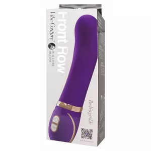 Vibrators Vibe Couture Silicone Purple — G‑spot vibrators, divslāņu silikons, garums 22 cm, ievadīšanas 14 cm, Ø 3,1–4 cm, USB uzlādējams, ūdensizturīgs