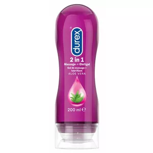Massage gel Durex Play Massage 200 ml — water-based massage gel and lubricant with aloe vera, condom-compatible