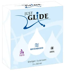 Lubrikantu komplekts just glide Just Glide 3×50 ml — uz ūdens bāzes, kopā 150 ml; 3 varianti (Waterbased, Toys, Anal)
