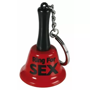 Металлический брелок-колокольчик ‘Ring for Sex’ красный, длина 6.5 см, Ø 3.7 см