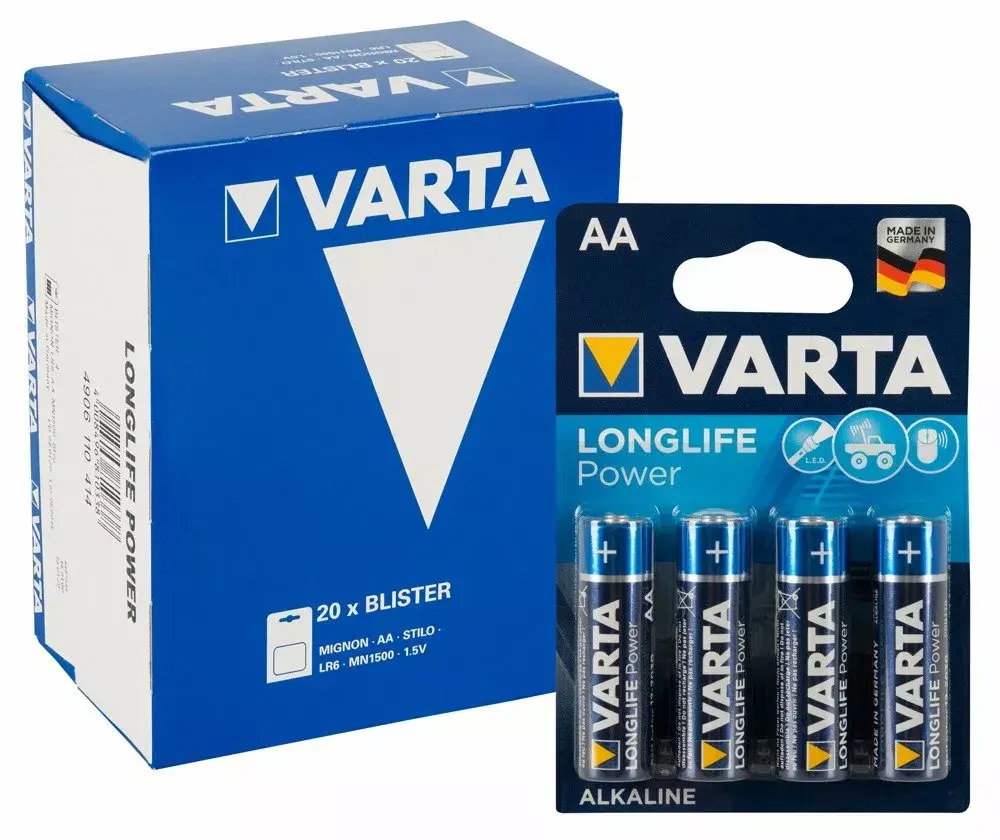 Sārmainās baterijas Varta AA 1.5V — 20 gab. Photo 2