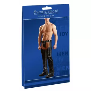 Чапсы Svenjoyment 21400711741 имитация кожи, черные, размер 2XL, двухсторонняя молния внутри, 98% полиэстер