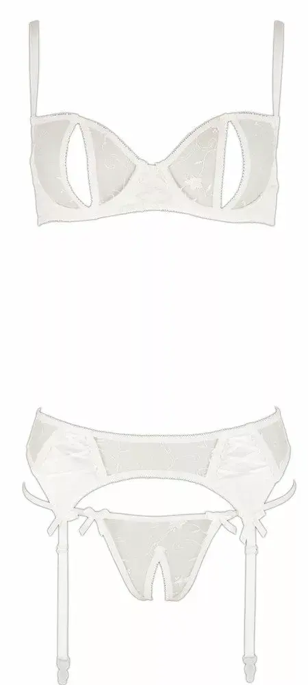 Apakšveļas komplekts abierta fina Bra Set 85B White Photo 10