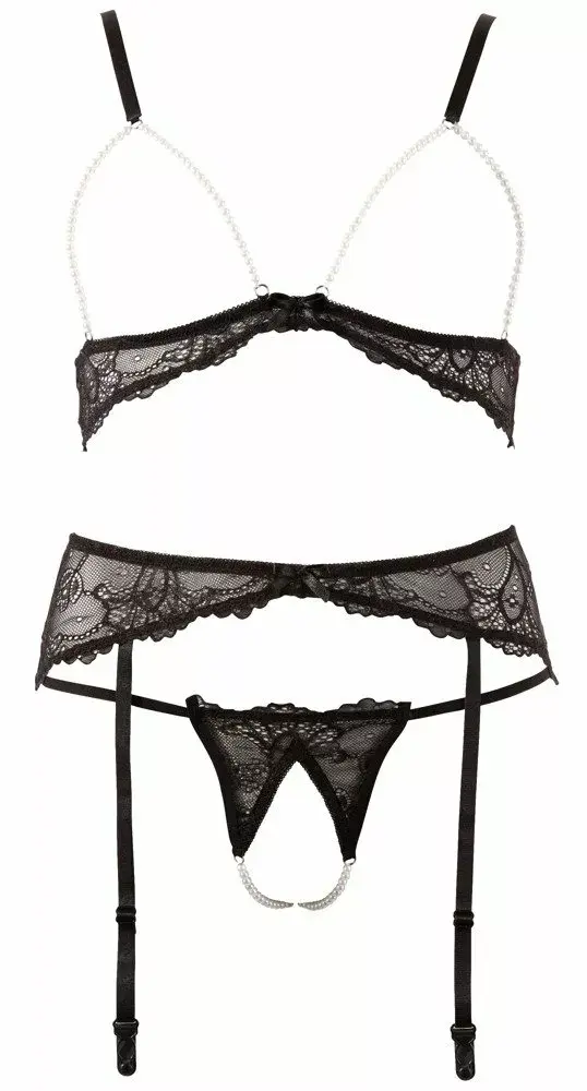 Apakšveļas komplekts abierta fina Bra Set Pearls, izm. S Photo 8