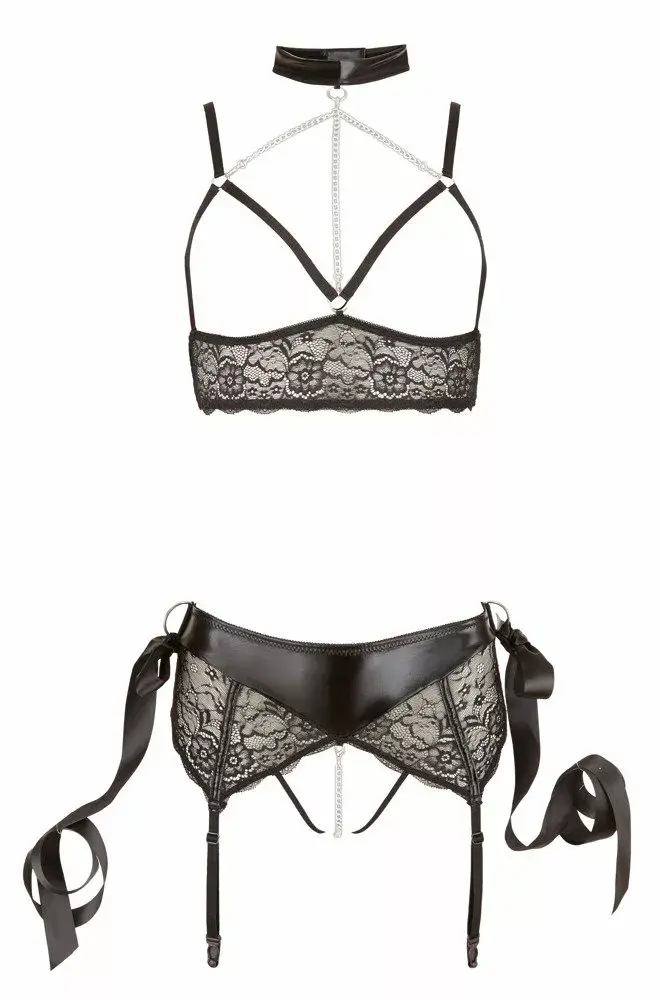 Krūštura komplekts Cottelli Collection XL Black Bondage Photo 8