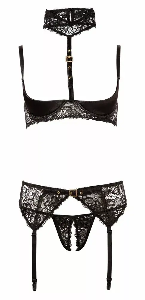 Apakšveļas komplekts abierta fina Shelf Bra Set 80B Black Photo 8