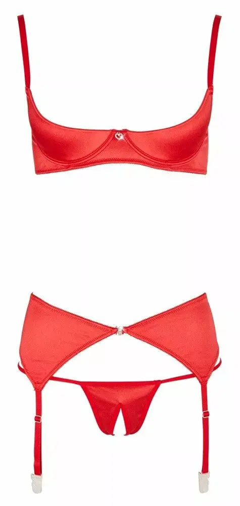 Apakšveļas komplekts Cottelli Collection Shelf Bra 80C sarkans Photo 4