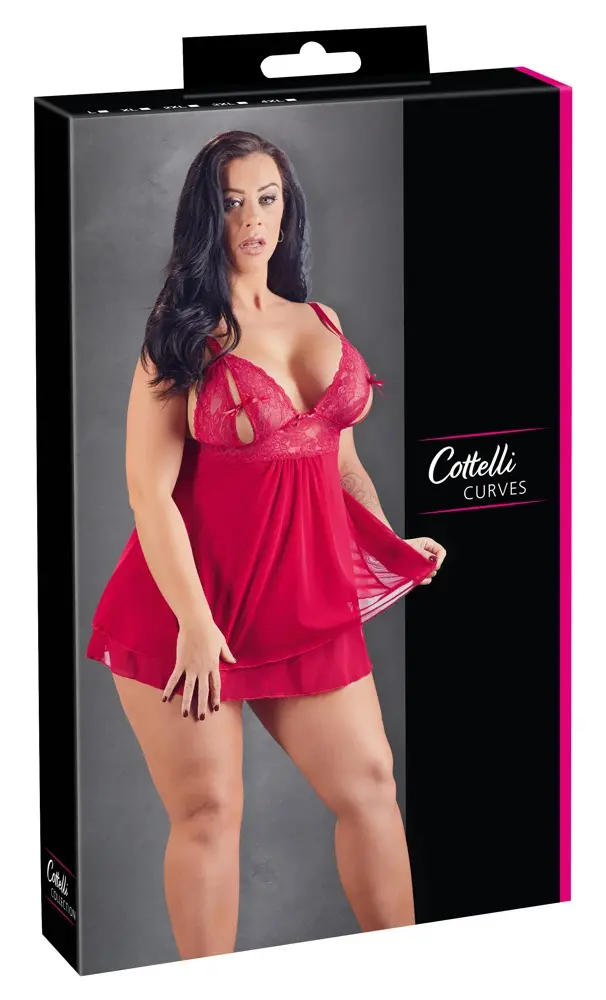 Neglige babydoll cottelli collection XL sarkans
