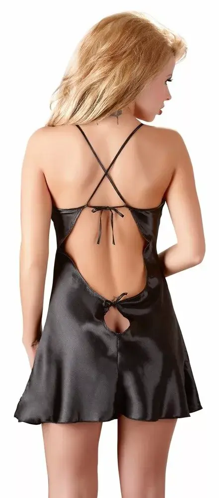Комбинация Cottelli Collection Satin Chemise L Black Photo 5