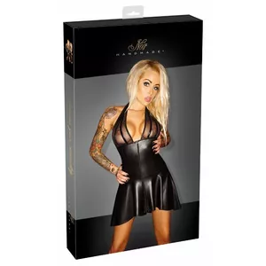 Женское платье Noir Dress 2-way Zip XL — чёрное, размер XL, powernet с виниловыми и wet-look вставками, передняя двусторонняя молния