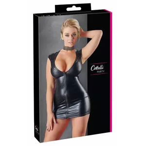 Платье cottelli collection Wet Look XL Zip – материал wet-look, размер XL, передняя двухсторонняя молния