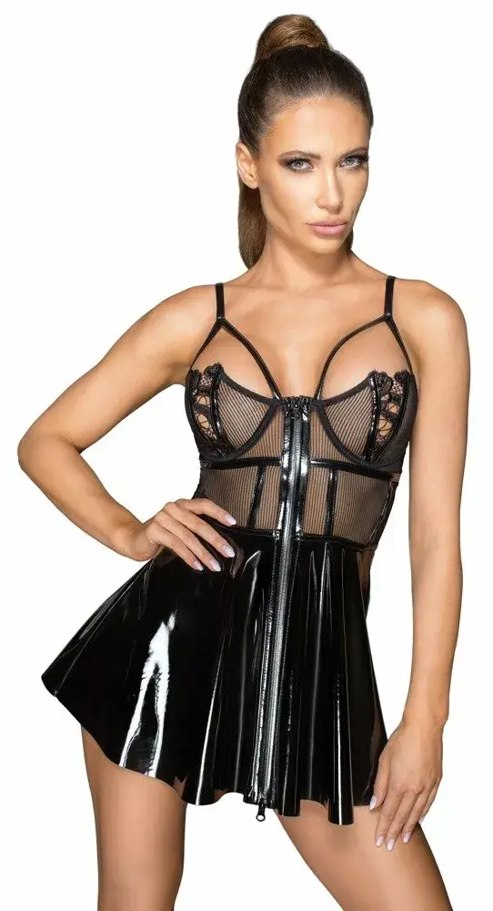Noir Vinyl Mini Dress L — корсетное мини-платье Photo 2