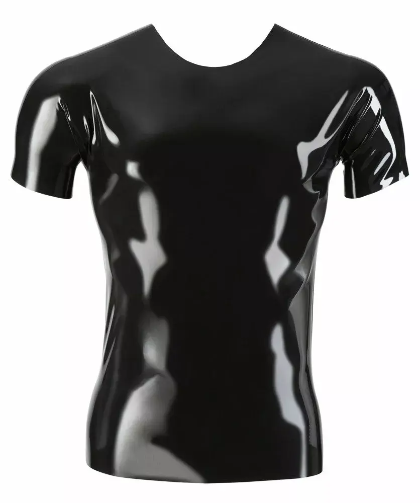 Late X lateksa T-krekls S — unisex melns Photo 5
