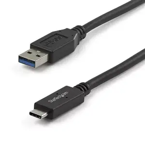 USB to USB-C Cable 1 m StarTech USB31AC1M — USB A to USB-C, USB 3.2 Gen 2, 10 Gbps, nickel contacts, black