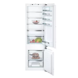 Built-in fridge-freezer Bosch Serie 6 KIS87AFE0, 272 L total, 209 L fridge, 63 L bottom freezer, white, reversible doors