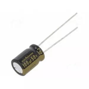 Elektrolītiskais kondensators THT 100µF 50V Ø8×11.5 mm