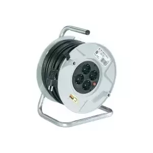 Катушка с кабелем hugo brennenstuhl AK260 — 50 м H05VV-F 3G1.5, 4 розетки