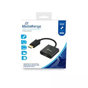 MediaRange MRCS175 video kabeļu aksesuārs 0,15 m HDMI Type A (Standard) DisplayPort Melns