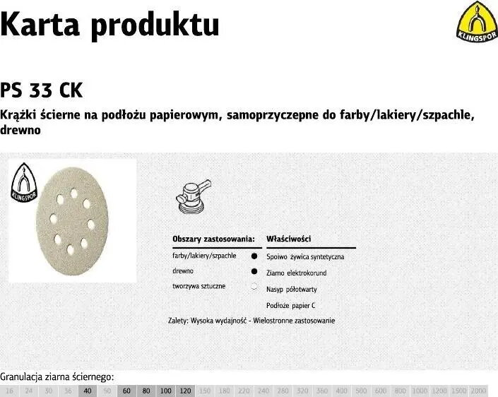 Abraziekslāja smilšpapīrs KLINGSPOR 1x100 PS 33