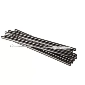Reusable Drinking Straw APS-Germany 93384 Black Stainless Steel