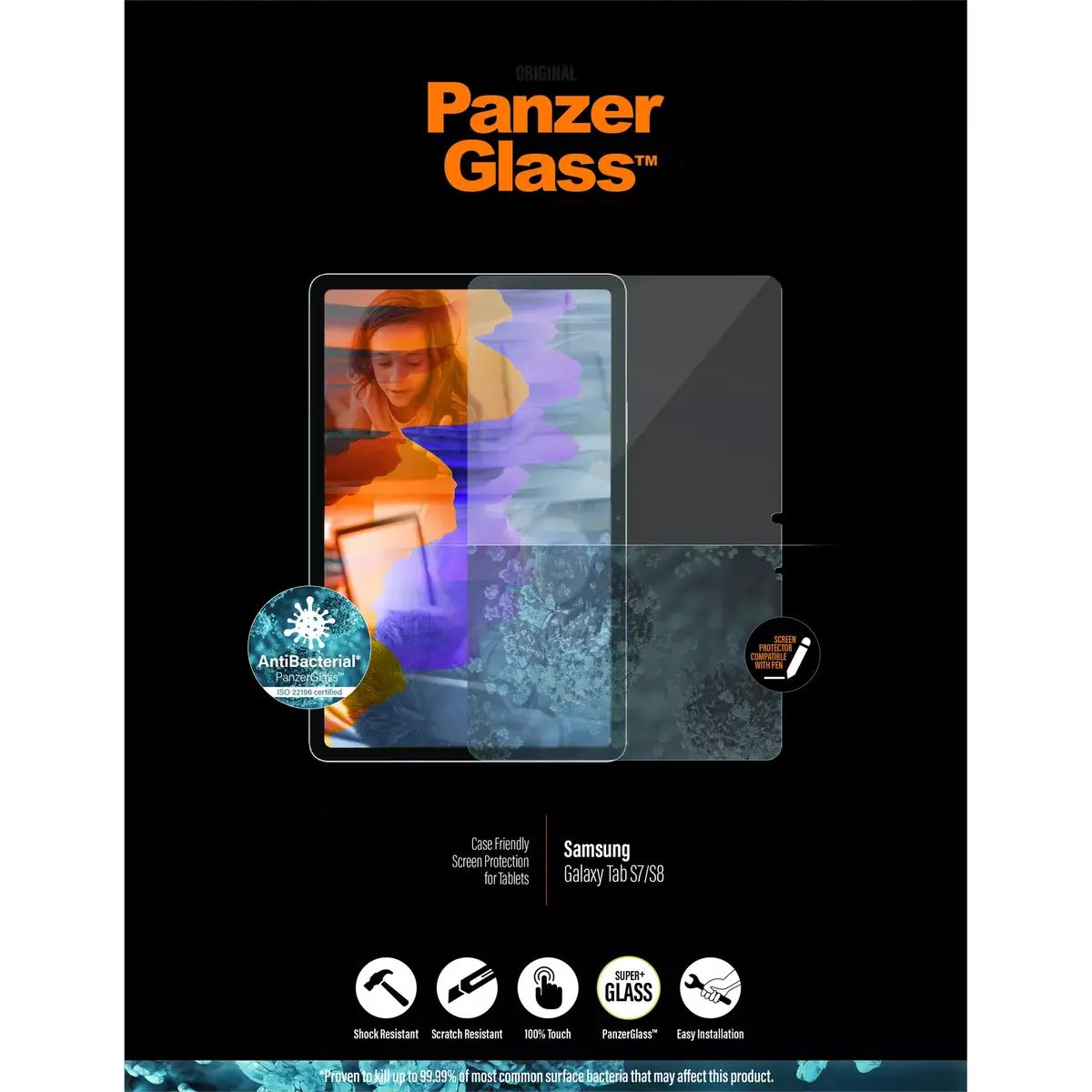 PanzerGlass защитное стекло для Samsung Galaxy Tab S7 | S8 Photo 8