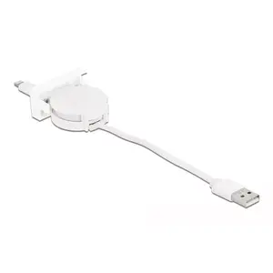 Cable DeLOCK Easy 45 Module USB 2.0 Retractable Cable USB Type-A to 8 Pin Lightning female white