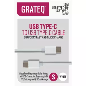 USB кабель GRATEQ 85056QC USB 2.0 1м USB C белый