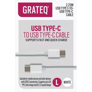 USB кабель GRATEQ 85058QC USB 2.0 2.25м белый