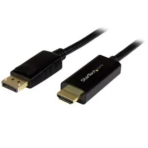 DisplayPort uz HDMI kabelis StarTech 5 m (16ft) DP 1.2 → HDMI, ar fiksācijas DisplayPort savienotāju, pasīvs adapters, 4K@30Hz