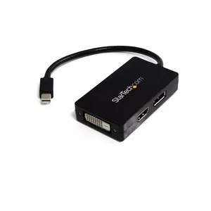 3‑1 Mini DisplayPort adapteris StarTech MDP2DPDVHD — Mini DisplayPort uz DisplayPort / DVI‑D / HDMI, 0,15 m, melns