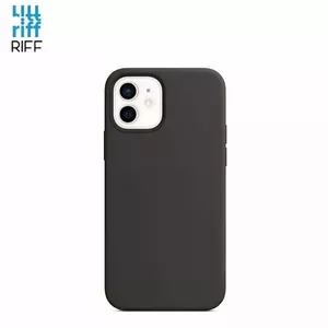 Back cover case Riff for Apple iPhone 12 / 12 Pro — slim soft silicone, black