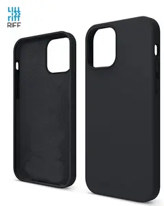 Aizmugures maciņš Riff priekš Apple iPhone 12 / 12 Pro — plāns mīksts silikons, melns