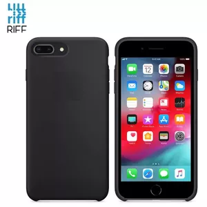 Back cover case Riff for iPhone 7 Plus / 8 Plus — slim soft silicone, black